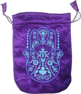 Fluwelen Tas - Hand Fatima - Paars
