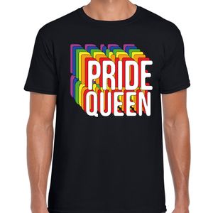 Pride Queen regenboog / LGBTQ Heren t-shirt - zwart