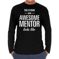 Awesome mentor / leermeester cadeau t-shirt long sleeves heren 2XL  - - thumbnail