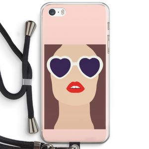 Red lips: iPhone 5 / 5S / SE Transparant Hoesje met koord