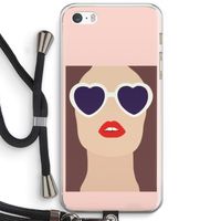 Red lips: iPhone 5 / 5S / SE Transparant Hoesje met koord