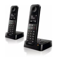 Philips Telefoon D4752B - DECT Telefoon - Huistelefoon 2 Handsets - Huistelefoon met Antwoordapparaat - Zwart - thumbnail