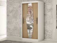 Kast BOLIVAR 2 schuifdeuren 100 cm wit/sonoma