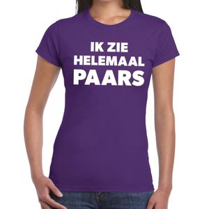 Paars tekst t-shirt ik zie helemaal paars dames 2XL  -