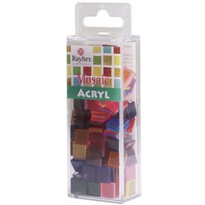 205x stuks Transparante mozaiek steentjes mix kleuren 1 x 1 cm   -