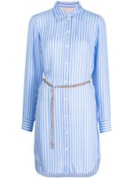 Michael Michael Kors robe-chemise rayée à taille ceinturée - Bleu