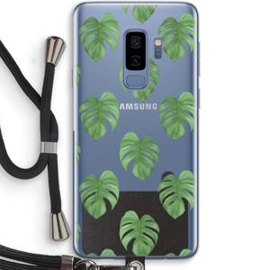 Monstera leaves: Samsung Galaxy S9 Plus Transparant Hoesje met koord