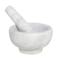 Vijzel met stamper - marmer - D12 x H6 cm - Kruiden / Specerijen maler