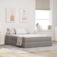 Opbergbed met matras met matras Taupe 140 x 200 cm Polyester