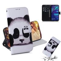 Panda patroon gekleurde tekening horizontale Flip lederen case voor Huawei Y7 Prime (2019)/Y7 Pro (2019)/genieten van 9 met houder & card slots & por