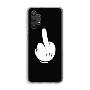 Middle finger black: Samsung Galaxy A32 5G Transparant Hoesje