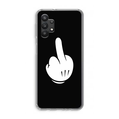 Middle finger black: Samsung Galaxy A32 5G Transparant Hoesje