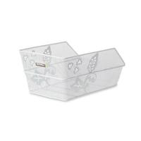 Basil cento flower - fietsmand - achterop - wit