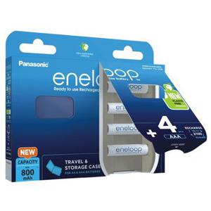 Panasonic Eneloop Pro BK-4MCDEC4BE Oplaadbare AAA batterijen 800mAh w. Opbergdoos - 4 stuks.