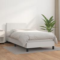 Boxspring met matras kunstleer wit 90x200 cm