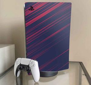 PS4 sticker Abstract duotoon blauw en rood