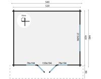 Blokhut - Tuinhuis Newcastle | 58 mm | vuren Red Class Wood geïmpregneerd