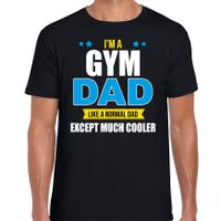 Gym dad normal except cooler cadeau t-shirt zwart voor heren - Vaderdagscadeaus - thumbnail