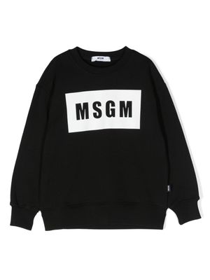 MSGM Kids sweat en coton à logo imprimé - Noir