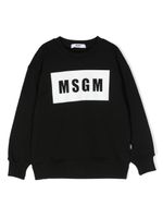 MSGM Kids sweat en coton à logo imprimé - Noir