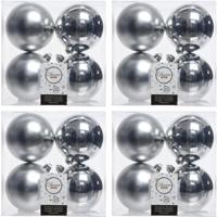 Decoris Kerstballen - 16x st - zilver - 10 cm - kunststof - kerstversiering