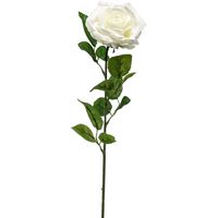 Kunstbloem roos Marleen - creme - 63 cm - decoratie bloemen - thumbnail