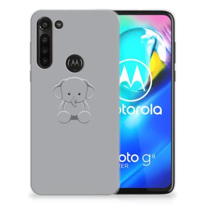 Motorola Moto G8 Power Telefoonhoesje met Naam Grijs Baby Olifant Motorola Moto G8 Power Telefoonhoesje met Naam Grijs Baby Olifant