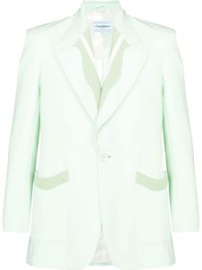 Casablanca blazer boutonné à bords nervurés - Vert