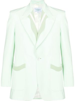 Casablanca blazer boutonné à bords nervurés - Vert