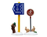 Kerstdorpminiatuur Cross Country Ski Sign 4x10x16 cm 2st - Lemax