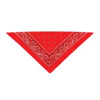 Bandana - rood - boeren zakdoek - dames/heren - driehoek - cowboy verkleedkleding - thumbnail