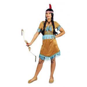 Kleding beige korte indianen jurkje voor dames 44/46  -