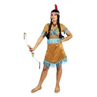 Kleding beige korte indianen jurkje voor dames 44/46  - - thumbnail