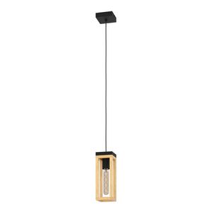 EGLO Nafferton Hanglamp - E27 - 10 cm - Hout - Zwart/Bruin