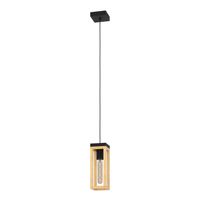 EGLO Nafferton Hanglamp - E27 - 10 cm - Hout - Zwart/Bruin
