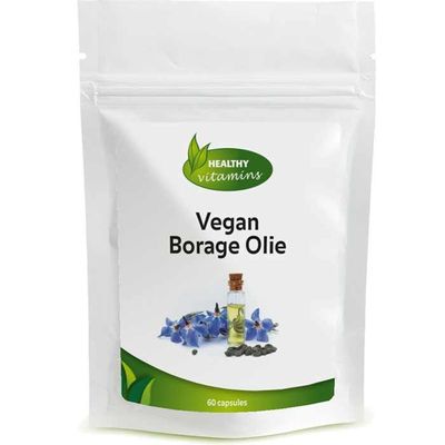 Vegan Borageolie | 60 capslues | Huid | antioxidant | celbeschermer | Vitaminesperpost.nl