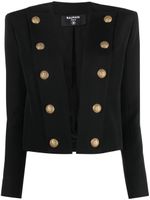 Balmain veste en coton mélangé à taille cintrée - Noir