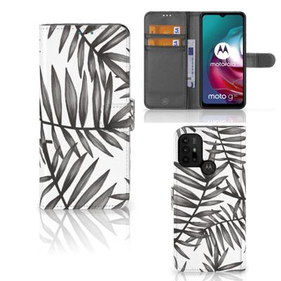 Motorola Moto G10 | G20 | G30 Hoesje Leaves Grey Motorola Moto G10 | G20 | G30 Hoesje Leaves Grey