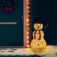 Decoratieve sneeuwpop LED 90 cm luxe stof - thumbnail