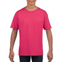Fuchsia roze basic t-shirt met ronde hals - kinderen - unisex - katoen - 145 grams - Roze shirts