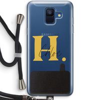 Amber Script: Samsung Galaxy A6 (2018) Transparant Hoesje met koord