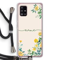 Gele bloemen: Samsung Galaxy A51 5G Transparant Hoesje met koord