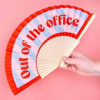 Houten waaier Out of the office
