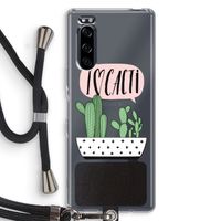 I love cacti: Sony Xperia 5 Transparant Hoesje met koord