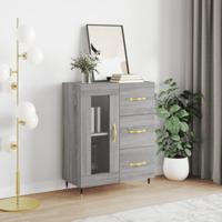Dressoir 69,5x34x90 cm bewerkt hout grijs sonoma eikenkleurig