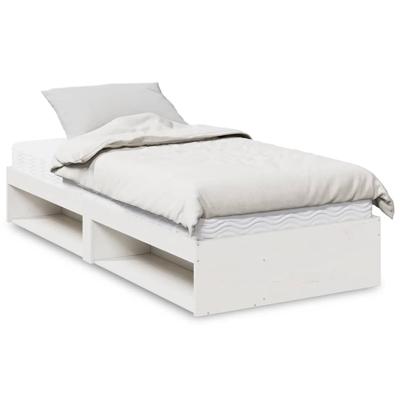 Slaapbank met matras 100x200 cm massief grenenhout wit