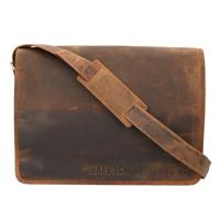 The Rat Pack A4 Messenger Schoudertas met Overslag 17&apos;&apos; Liam Bruin