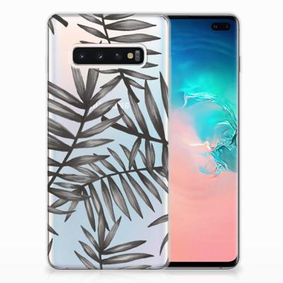 Samsung Galaxy S10 Plus | TPU Case | Leaves Grey Samsung Galaxy S10 Plus | TPU Case | Leaves Grey