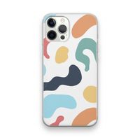 Memphis Shapes Blue: iPhone 12 Pro Transparant Hoesje