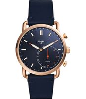Horlogeband Fossil FTW1154 Leder Blauw 22mm